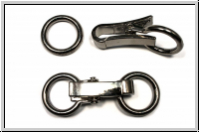 Schliee fr Taschenhenkel, 21x60mm, hematitefb., Metall, 1 Stk.