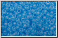 RR-11-0148fr, MIYUKI Rocailles, 11/0, aqua, trans., matte, AB, 10g