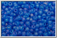 RR-11-0150fr, MIYUKI Rocailles, 11/0, sapphire, trans., matte, AB, 10g