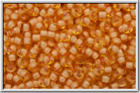 RR-11-1922, MIYUKI Rocailles, 11/0, amber, trans., lt. peach-ld., semi matte, 10g
