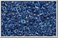 RR-11-1928, MIYUKI Rocailles, 11/0, crystal, trans., blue-ld., luster, 10g