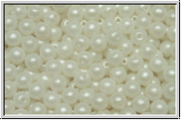 bhm. Glasperle, rund, 4mm, white, alabaster, pearl shine white, 50 Stk.