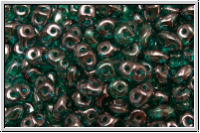 SD-50720-15726, SuperDuo Beads, emerald, trans., vega luster, 10g