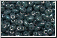 SD-61300-15001, SuperDuo Beads, aqua, silk opal, nebula, 10g