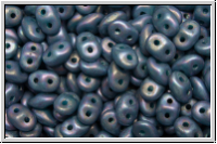 SD-63900-85001, SuperDuo Beads, turquoise, dk., op., nebula, matte, 10g