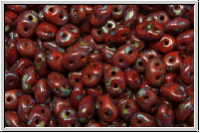 SD-93200-86805, SuperDuo Beads, red, op., dk. picasso, 10g