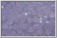 Bhm. Glasschliffperle, feuerpol., 4mm, violet, lt., trans., matte, AB, 50 Stk.
