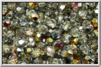 Bhm. Glasschliffperle, feuerpol., 4mm, crystal, trans., half marea, 50 Stk.