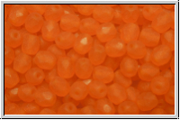 Bhm. Glasschliffperle, feuerpol., 4mm, orange, dk., trans., matte, 50 Stk.