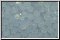 Bhm. Glasschliffperle, feuerpol., 4mm, sapphire, pale, trans., matte, AB, 50 Stk.