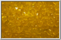 Bhm. Glasschliffperle, feuerpol., 4mm, yellow, dk., trans., 50 Stk.
