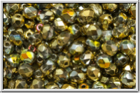 Bhm. Glasschliffperle, feuerpol., 4mm, crystal, trans., california sun, 50 Stk.