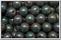 bhm. Glasperle, rund, 6mm, grey, op., nebula, 25 Stk.