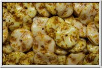 Ripple-Beads, 12mm, white, alabaster, piasso, 12 Stk.