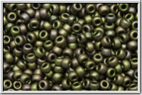RR-11-2015, MIYUKI Rocailles, 11/0, olivine, dk., met., matte, iris., 10g