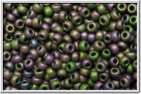 RR-11-2062, MIYUKI Rocailles, 11/0, magenta/green, met., matte, iris., 10g
