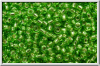 RR-11-2423, MIYUKI Rocailles, 11/0, green, lime, trans., silver-ld., 10g