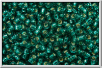 RR-11-2425, MIYUKI Rocailles, 11/0, teal, trans., silver-ld., 10g