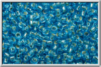 RR-11-2429, MIYUKI Rocailles, 11/0, aqua, dk., trans., silver-ld., 10g