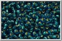 RR-11-0025, MIYUKI Rocailles, 11/0, blue, capri, trans., silver-ld., 10g