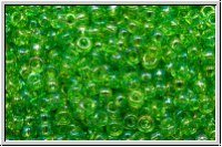 RR-11-0259, MIYUKI Rocailles, 11/0, green, kelly, trans., AB, 10g