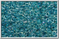RR-11-0279, MIYUKI Rocailles, 11/0, crystal, trans., marine blue-ld., AB, 10g