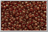 RR-11-0309, MIYUKI Rocailles, 11/0, red, dk., trans., gold luster, 10g