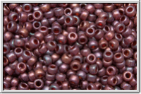 RR-11-0313sf, MIYUKI Rocailles, 11/0, cranberry, trans., gold luster, semi matte, 10g