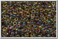 RR-11-0342, MIYUKI Rocailles, 11/0, topaz, lt., trans., berry-ld., AB, 10g