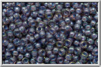 RR-11-0360, MIYUKI Rocailles, 11/0, aqua, trans., amethyst-ld., AB, 10g