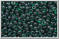 RR-11-0362, MIYUKI Rocailles, 11/0, emerald, trans., ruby-ld., 10g