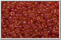 RR-11-0373, MIYUKI Rocailles, 11/0, topaz, lt., trans., dark rose-ld., luster, 10g