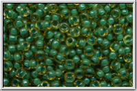RR-11-0374, MIYUKI Rocailles, 11/0, topaz, lt., trans., turquoise-ld., luster, 10g