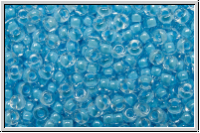 RR-11-4300, MIYUKI Rocailles, 11/0, crystal, trans., neon ocean blue-ld., luminous, 10g