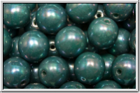 bhm. Glasperle, rund, 8mm, turquoise, op., nebula, 10 Stk.