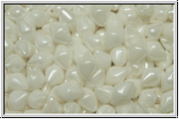 Spiky-Button, 8x5mm, white, op., shimmer, 25 Stk.