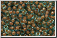 RR-11-0351, MIYUKI Rocailles, 11/0, aqua, trans., cream-ld., 10g