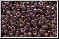 RR-11-1885, MIYUKI Rocailles, 11/0, violet, lt., trans., gold luster, 10g