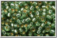 RR-11-4274, MIYUKI Rocailles, 11/0, green, frost (dyed), trans., silver-ld., duracoat, 10g