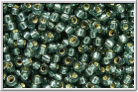 RR-11-4275, MIYUKI Rocailles, 11/0, green, dk. (dyed), trans., silver-ld., duracoat, 10g