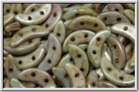 Crescent-Beads, 10x5x2,3mm, white, alabaster, green/brown marbled, 25 Stk.