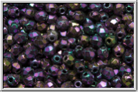 Bhm. Glasschliffperle, feuerpol., 3mm, purple, met., iris., 50 Stk.