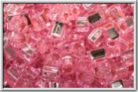 TG-11-0038, TOHO Triangles, 11/0, pink, trans., silver-ld., 10g