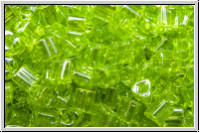 TG-11-0105, TOHO Triangles, 11/0, green, lime, trans., luster, 10g