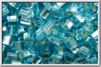 TG-11-0023f, TOHO Triangles, 11/0, aqua, trans., silver-ld., matte, 10g