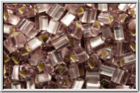 TG-11-0026f, TOHO Triangles, 11/0, amethyst, lt., trans., silver-ld., matte, 10g