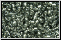 R-11-0282, TOHO Rocailles, 11/0, grey, trans., hematite-ld., 10g