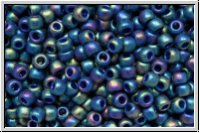 R-11-2637f, TOHO Rocailles, 11/0, blue, navy, semi glazed, AB, 10g