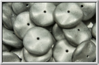 Ripple-Beads, 12mm, crystal, trans., full silver, matte, 12 Stk.