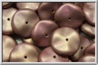 Ripple-Beads, 12mm, crystal, trans., full capri rose, matte, 12 Stk.